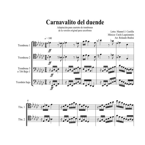 Carnavalito del duende (versión cuarteto de trombones)