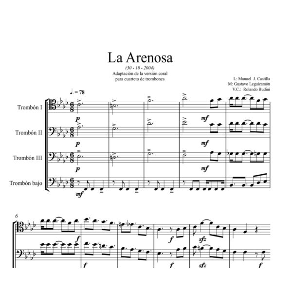 La arenosa (versión cuarteto de trombones)
