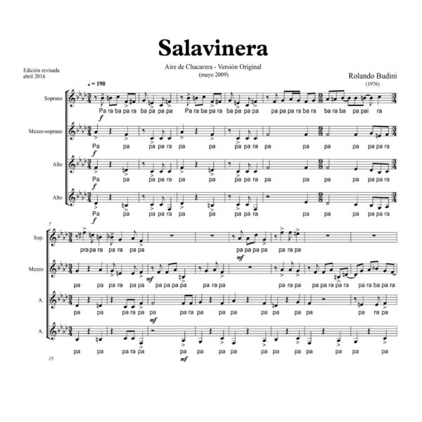 Salavinera (versión vocal)