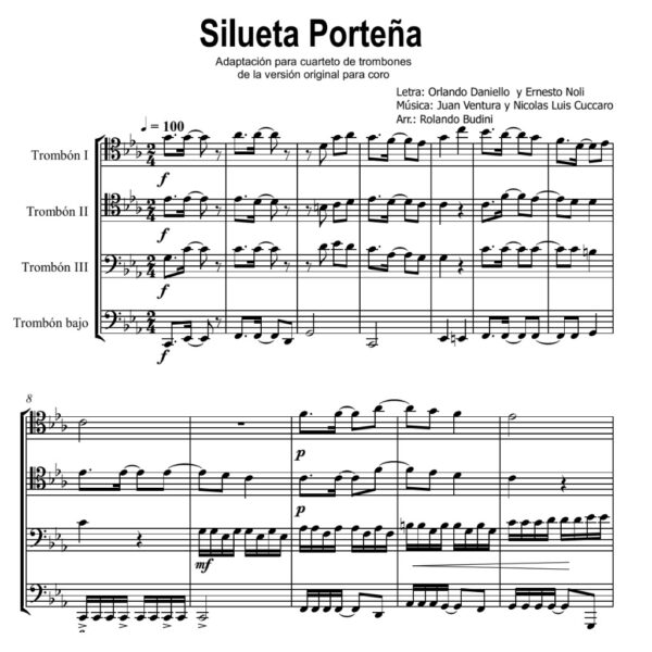 Silueta porteña (versión cuarteto de trombones)